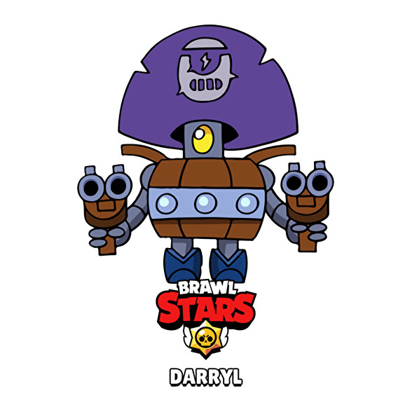 Brawl Stars Draw Darryl Parnahuzat Diszparnahuzat Print Fashion