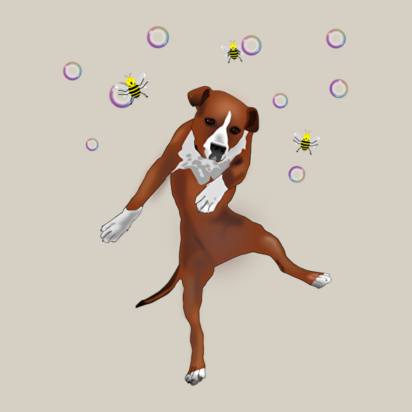 Dog dancing with bubbles-Vászontáska