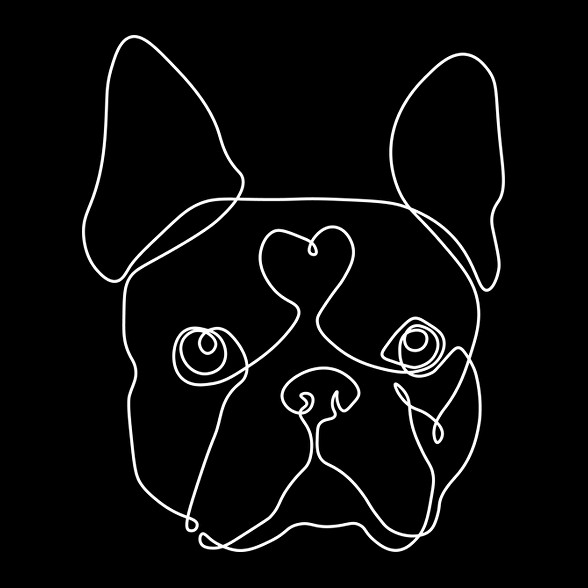 Vonalas Boston terrier-Szájmaszk