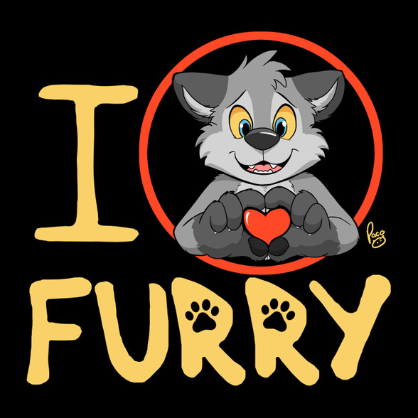 I Love Furry-Kitűző, hűtőmágnes