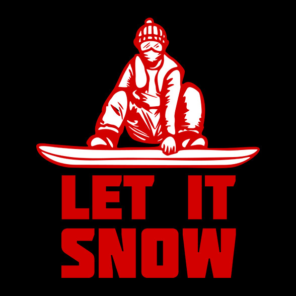 SNOWBOARD LET IT SNOW-Kitűző, hűtőmágnes