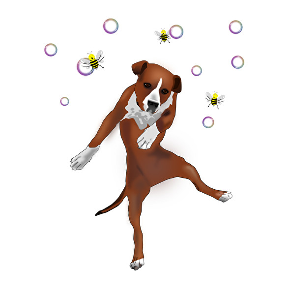 Dog dancing with bubbles-Kötény