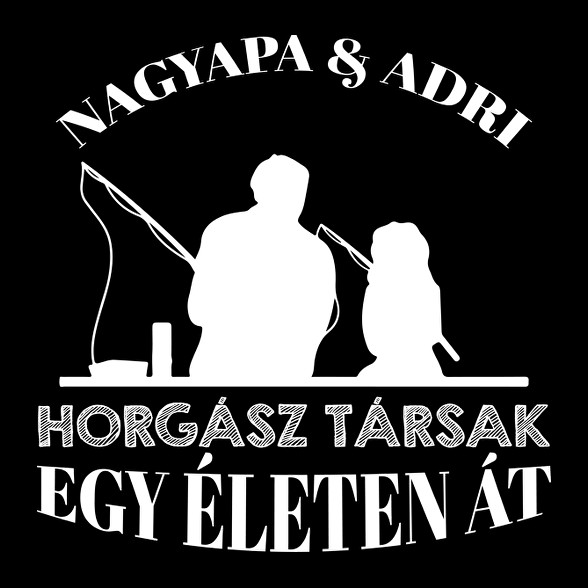 Horgász társak - Nagyapa és unoka névvel-Kötény