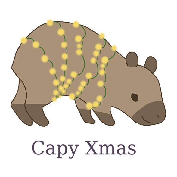 capybara család - karácsonyi fény-Kötény