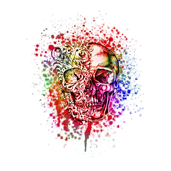 colored skull-Vászonkép