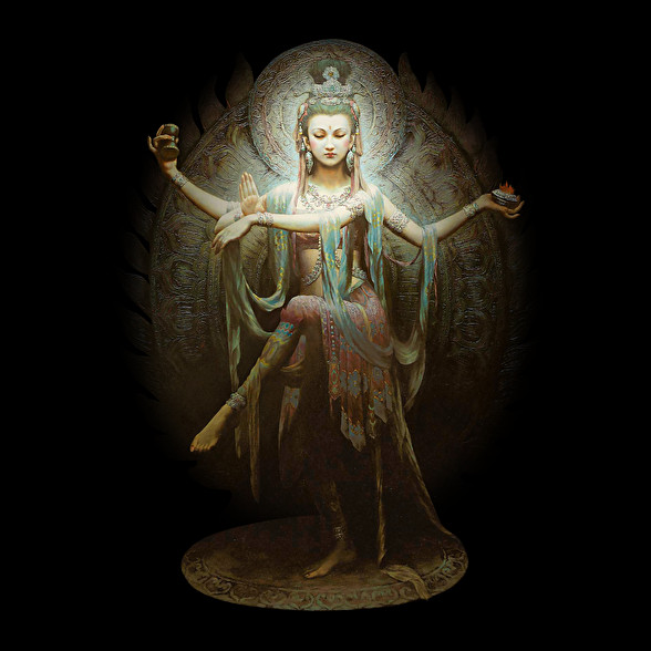 Guan Yin as Lord Shiva-Vászonkép