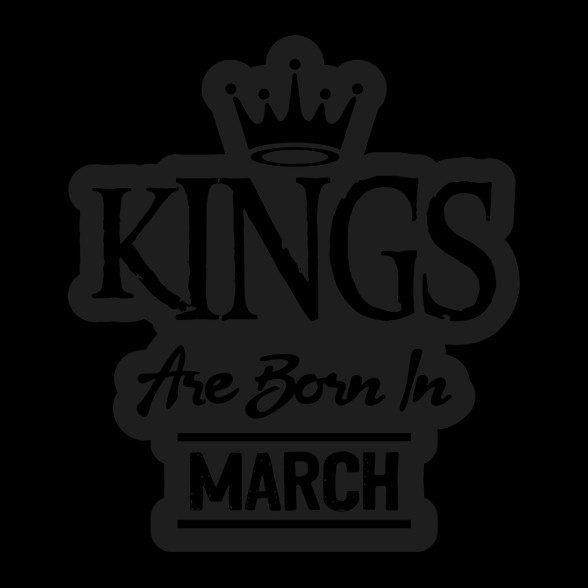 KINGS are born in March - fekete-Oversized kapucnis pulóver