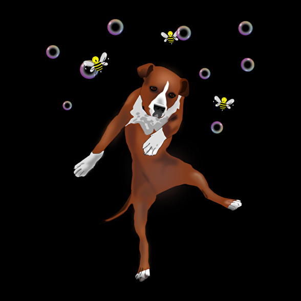 Dog dancing with bubbles-Oversized kapucnis pulóver