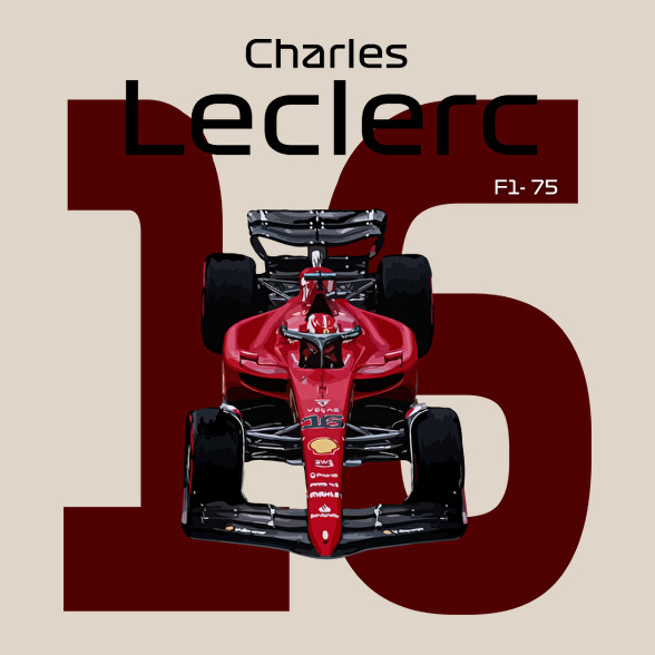 Charles Leclerc 16 autóversenyző - fekete felirat-Oversized kapucnis pulóver