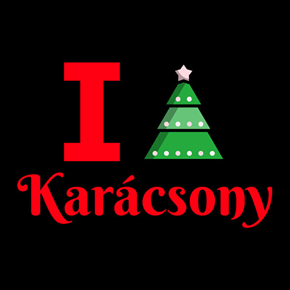 I love Karácsony -Oversized kapucnis pulóver