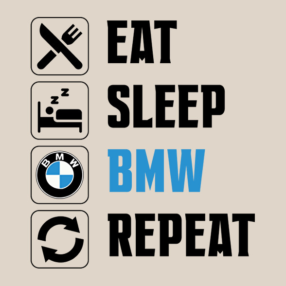 Eat Sleep Bmw-Oversized kapucnis pulóver