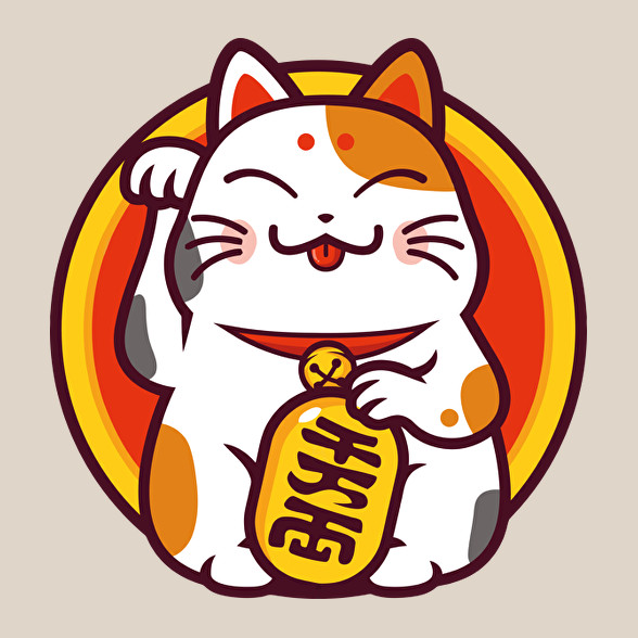 Lucky cat - Maneki neko-Oversized kapucnis pulóver