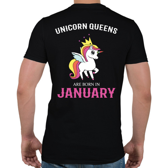 Unikornis királynők születésnapja Januárban-Férfi póló