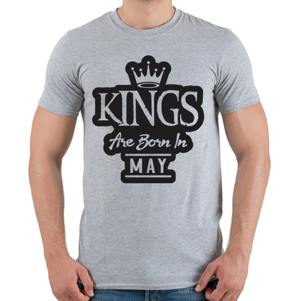 KINGS are born in May - fekete-Férfi póló