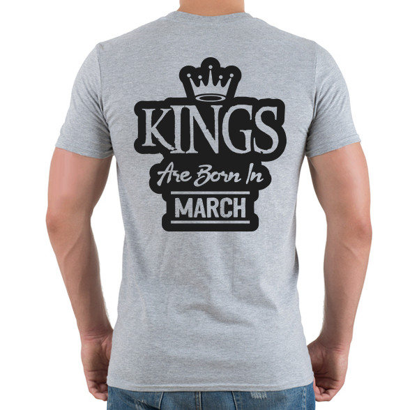 KINGS are born in March - fekete-Férfi póló