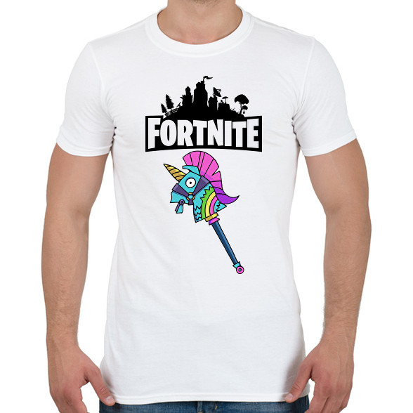 Fortnite Egyszarvú csákány-Férfi póló