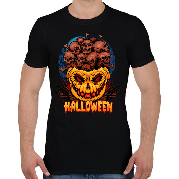 Halloween tökfej koponyákkal-Férfi póló