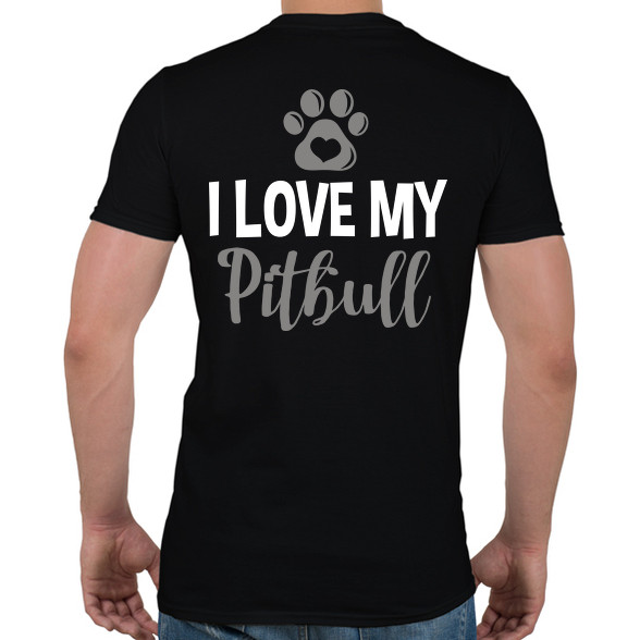 i love my pitbull2-Férfi póló