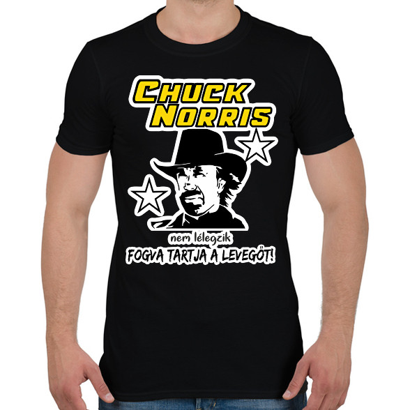 Chuck Norris nem lélegzik, fogva tartja a levegőt!-Férfi póló