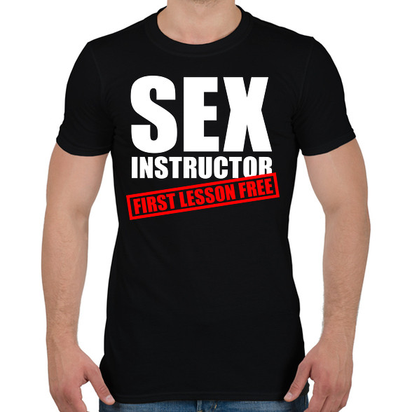 Sex instructor - First lesson free-Férfi póló