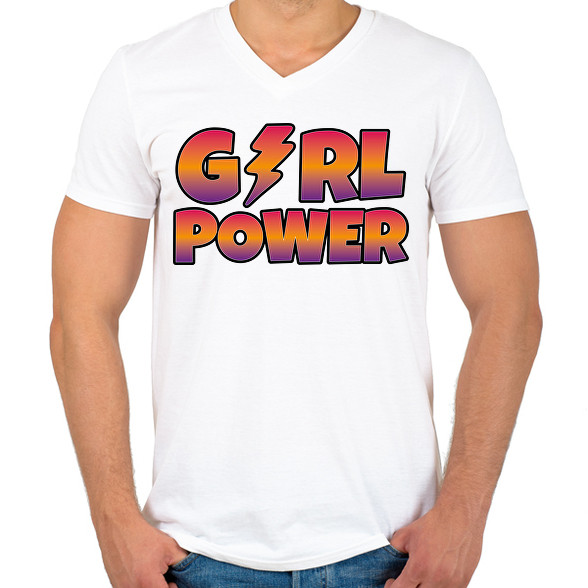 Girl power-Férfi V-nyakú póló