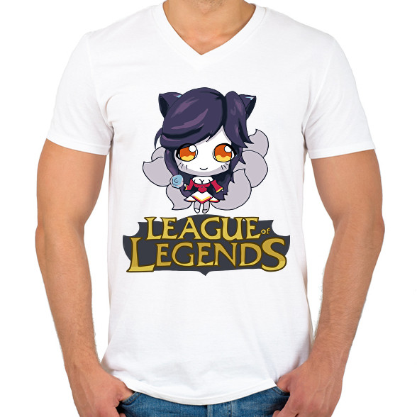 LOL Ahri-Férfi V-nyakú póló