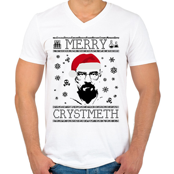 merry crystmeth-Férfi V-nyakú póló