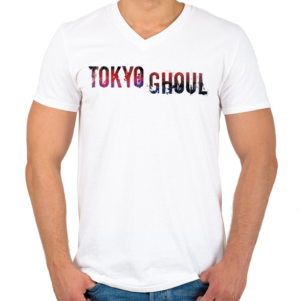 Tokyo Ghoul logo-Férfi V-nyakú póló