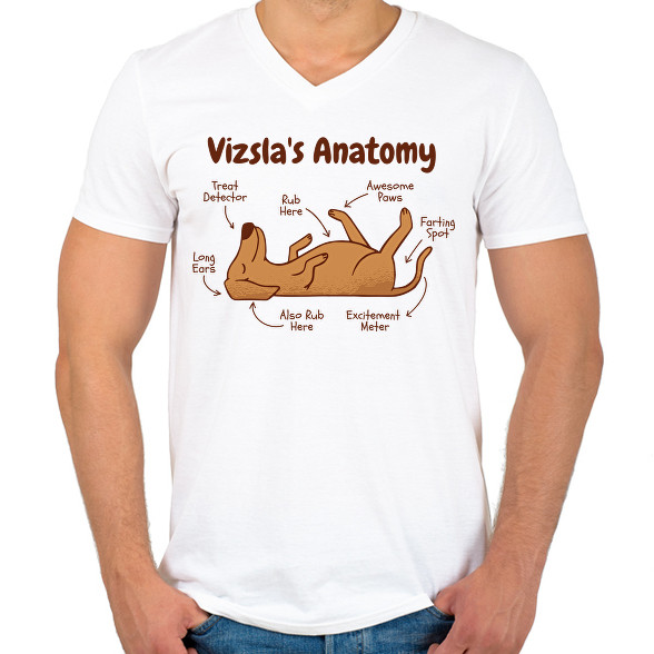 Vizsla anatómia-Férfi V-nyakú póló