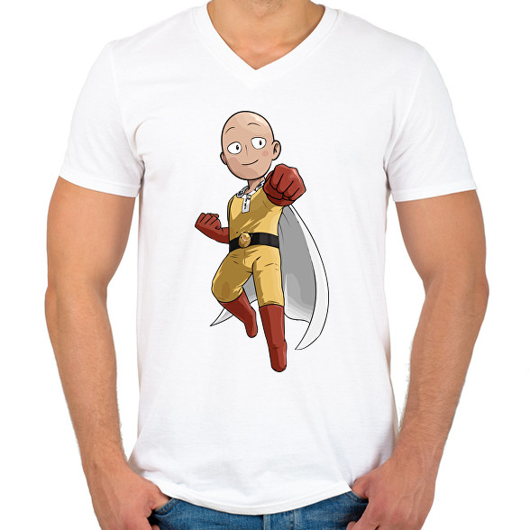 Saitama One  Punch Man-Férfi V-nyakú póló