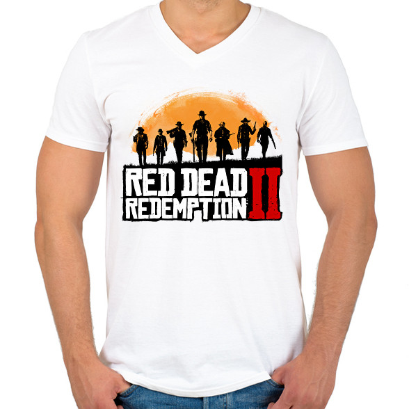 Red Dead Redemption 2-Férfi V-nyakú póló