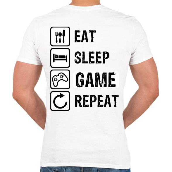 Eat, Sleep, Game, Repeat-Férfi V-nyakú póló