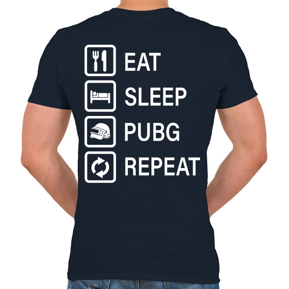 Eat Sleep PUBG Repeat - Fehér-Férfi V-nyakú póló