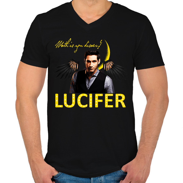 lucifer-wath is you disaer-Férfi V-nyakú póló