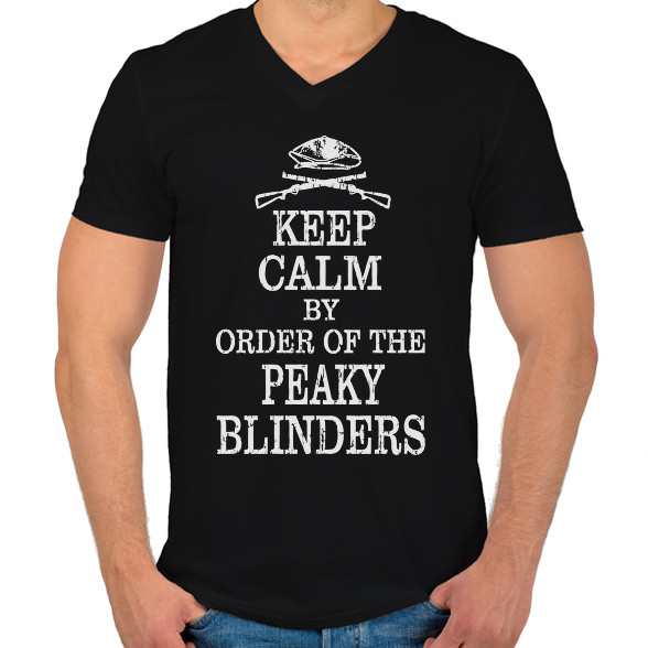 Keep calm and order-Férfi V-nyakú póló