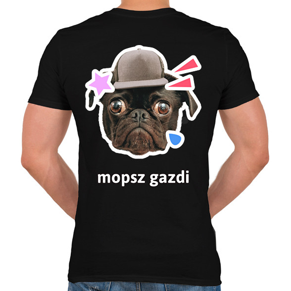 mopsz gazdi 2-Férfi V-nyakú póló