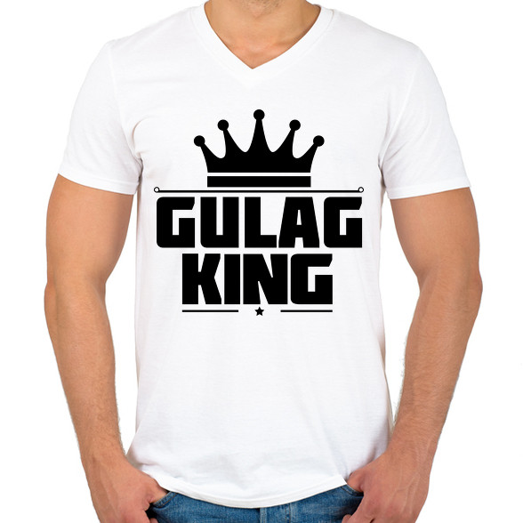 Gulag King-Férfi V-nyakú póló