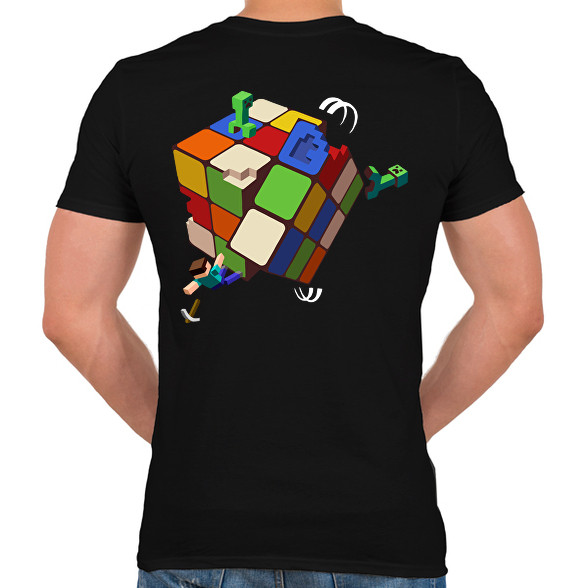 Rubik - Minecraft-Férfi V-nyakú póló