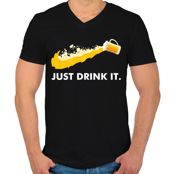 Just drink it - sör-Férfi V-nyakú póló