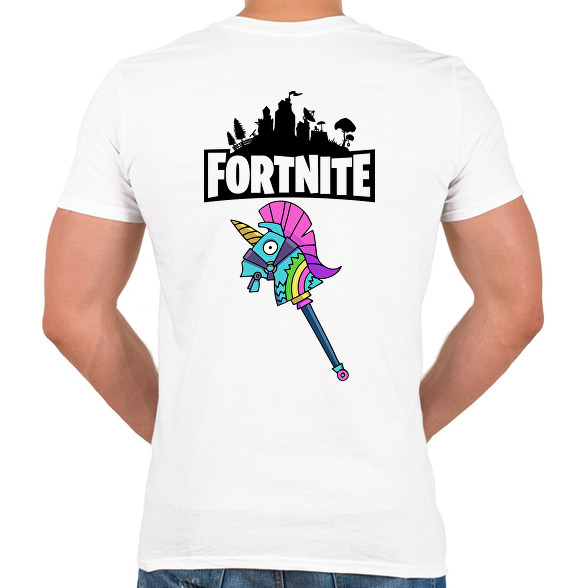 Fortnite Egyszarvú csákány-Férfi V-nyakú póló