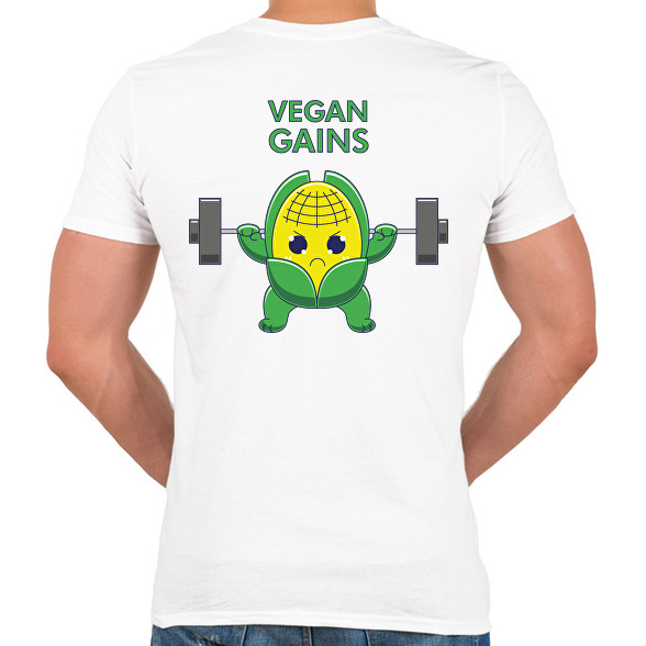 Vegan Gains-Férfi V-nyakú póló