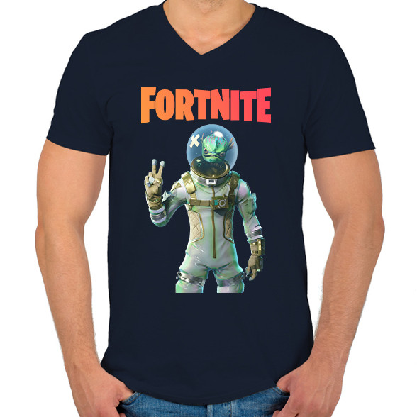 Leviathan Fortnite-Férfi V-nyakú póló