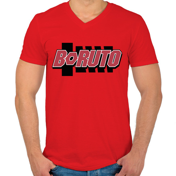 BORUTO logo-Férfi V-nyakú póló