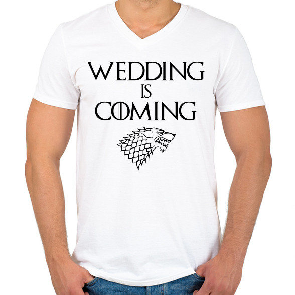 Wedding is coming -Férfi V-nyakú póló