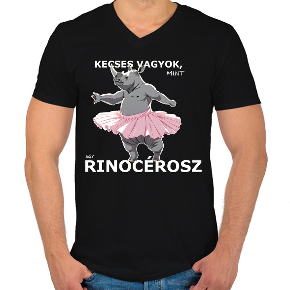 kecses, mint egy rinocérosz-Férfi V-nyakú póló