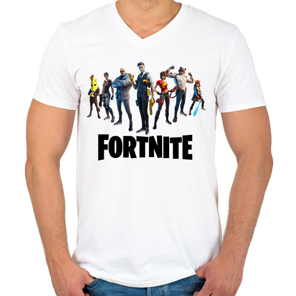 Fortnite karakterek-Férfi V-nyakú póló