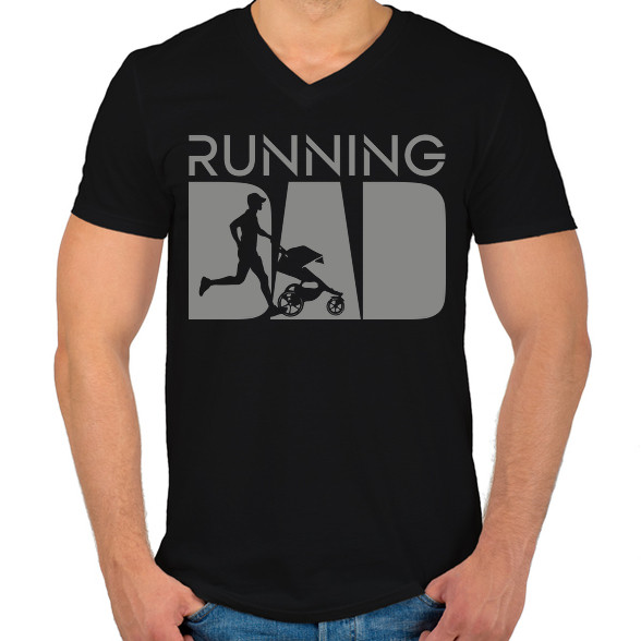 Running dad-Férfi V-nyakú póló