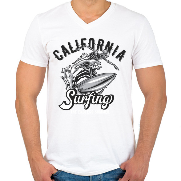 Szörf 02 - California Surfing-Férfi V-nyakú póló