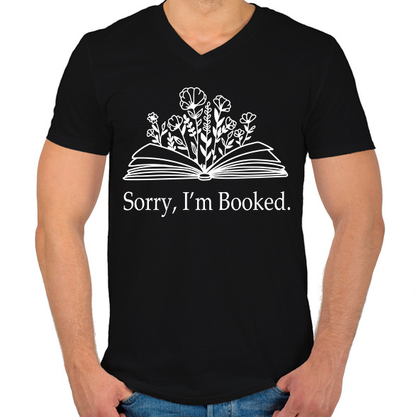 Sorry, I'm Booked.-Férfi V-nyakú póló