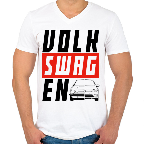 VOLK-SWAG-EN-Férfi V-nyakú póló